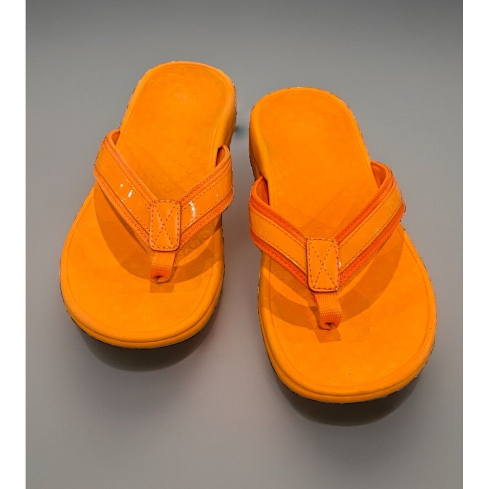 Vionic Tide II Orthaheel Thong Sandals Bright Orange Women's Size 8